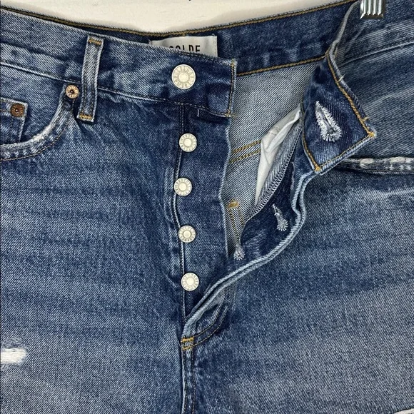 AGOLDE Dee Short Vintage High Rise Organic Cotton Denim Jean Shorts